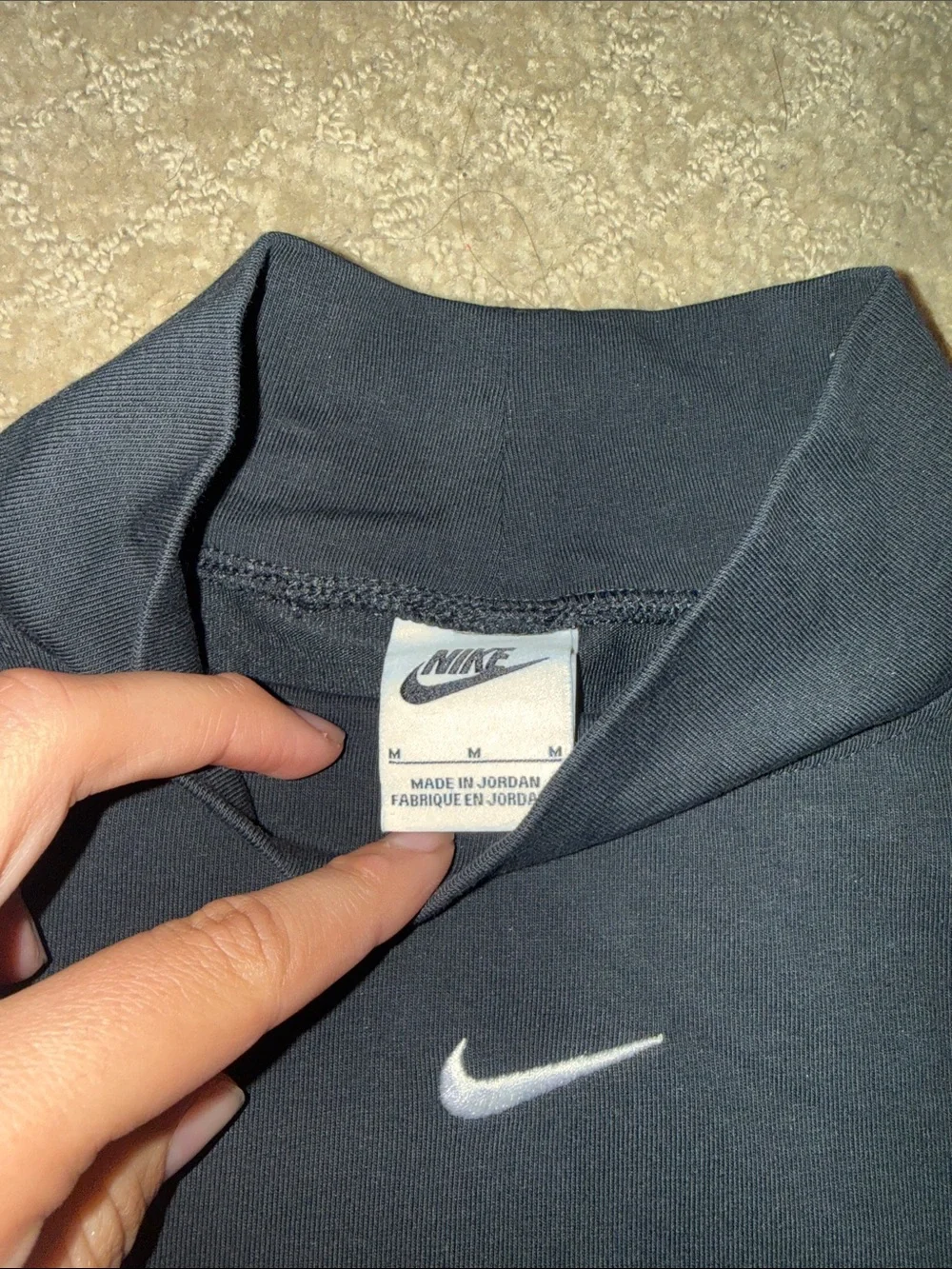 Nike Black Long-Sleeve Mock Neck Shirt